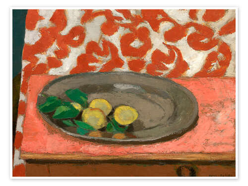 Poster Lemons on a pewter plate, 1926