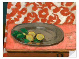 Selvklæbende plakat Lemons on a pewter plate, 1926