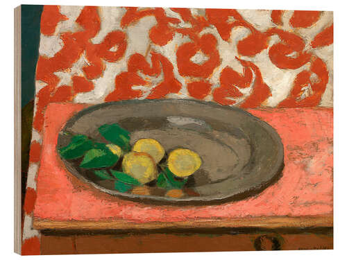 Tableau en bois Citrons sur une assiette en étain, 1926