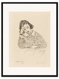 Gerahmter Kunstdruck Lesendes Mädchen, 1923