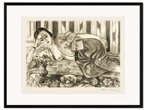 Ingelijste kunstdruk Odalisque in Red Satin Pantaloons, 1925