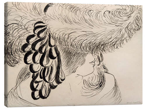 Obraz na płótnie Girl in Plumed Hat (Antoinette), 1919