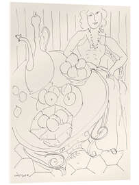 Acrylglasbild Woman Seated at a Table with Fruit and Pitcher, 1944 - Henri Matisse