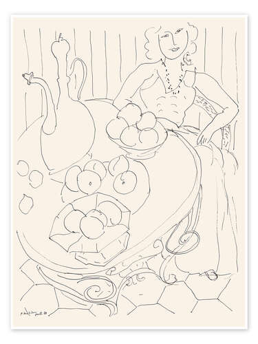 Poster Woman Seated at a Table with Fruit and Pitcher, 1944
