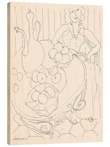 Wood print Woman Seated at a Table with Fruit and Pitcher, 1944