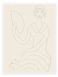 Wall print Eventail de Madame Mallarmé, plate 20 from Poetry de Mallarmé - Henri Matisse