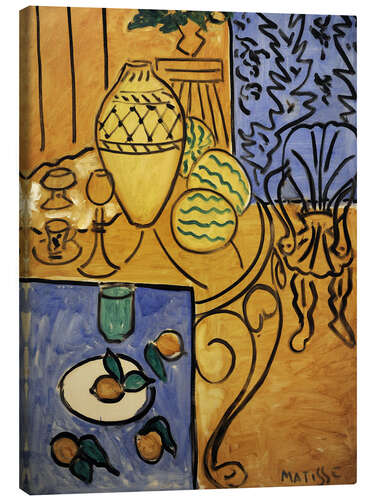 Canvas-taulu Interior in yellow and blue, 1946