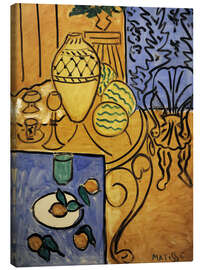 Tableau sur toile Interior in yellow and blue, 1946