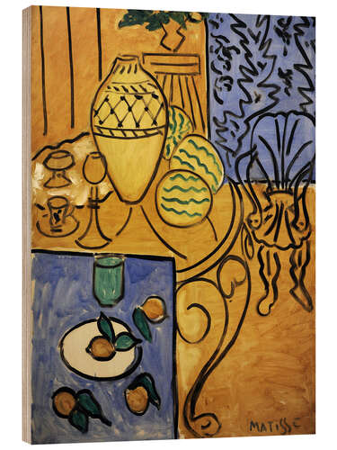 Quadro de madeira Interior in yellow and blue, 1946