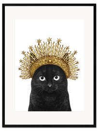 Gerahmter Kunstdruck Königin der schwarzen Katzen