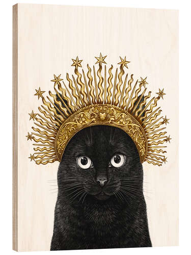 Trätavla Queen of black cats