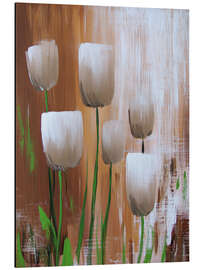 Print på aluminium White tulips