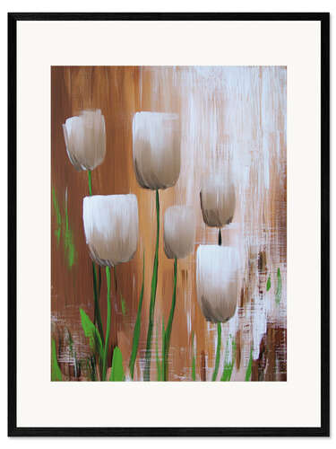 Kehystetty taidepainatus White tulips
