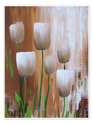 Póster White tulips