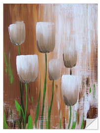 Sticker mural White tulips