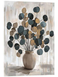 Stampa su vetro acrilico Abstract golden plant - DejaReve