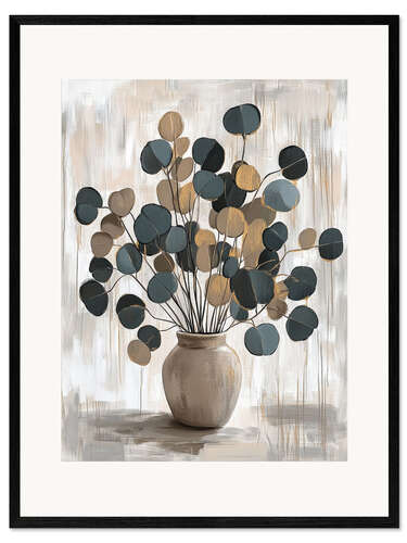Impression artistique encadrée Abstract golden plant