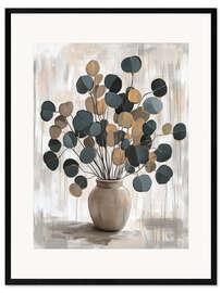 Impression artistique encadrée Abstract golden plant - DejaReve