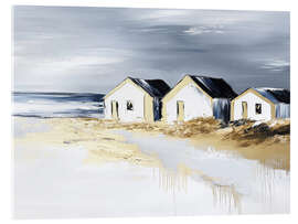 Akrylbillede Three Beach Houses - DejaReve
