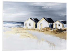 Stampa su alluminio Three Beach Houses - DejaReve