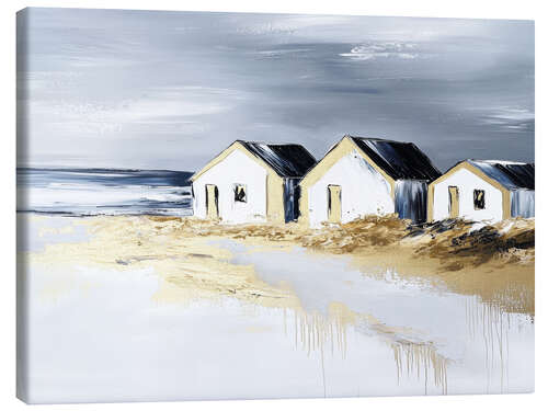 Quadro em tela Three Beach Houses