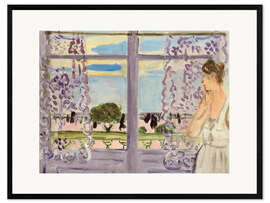 Impression artistique encadrée Femme à la fenêtre, 1919
