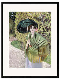 Plakat artystyczny premium w ramie Woman with Green Parasol, 1920