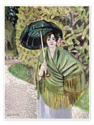 Poster Woman with Green Parasol, 1920