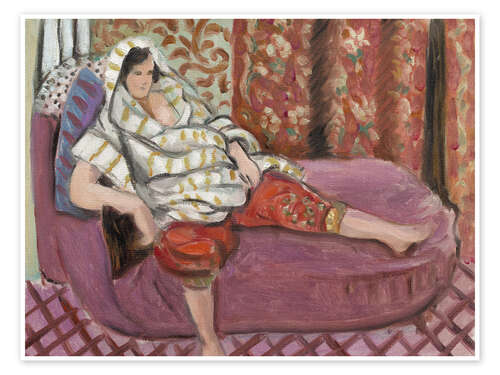 Poster Femme sur un divan violet, 1921