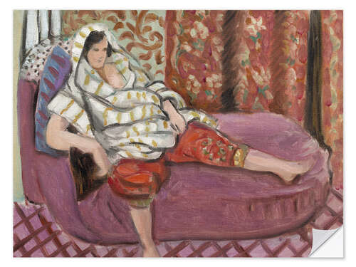 Muursticker Woman on a Purple Divan, 1921