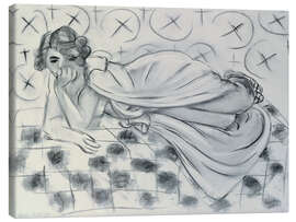 Leinwandbild Draped Figure Lying on a Black Checkered Sofa, 1929 - Henri Matisse