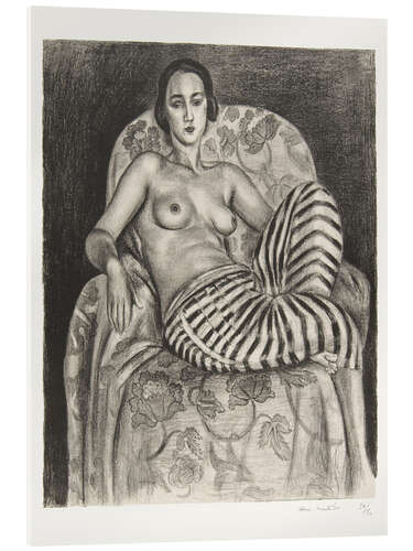 Acrylic print Large Odalisque in Striped Pantaloons, 1925