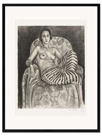 Ingelijste kunstdruk Large Odalisque in Striped Pantaloons, 1925