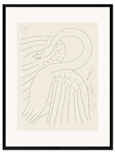 Gerahmter Kunstdruck Ein Schwan (mit geätzten "Remarques"), 1932