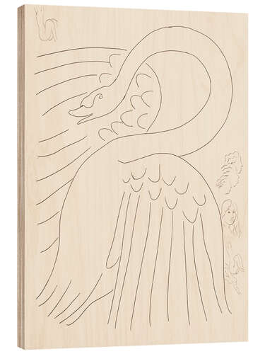 Quadro de madeira A Swan (with etched "Remarques"), 1932