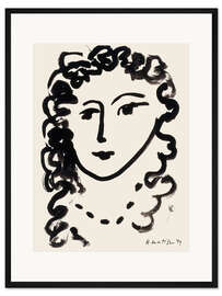 Gerahmter Kunstdruck Kopf einer Frau, 1949