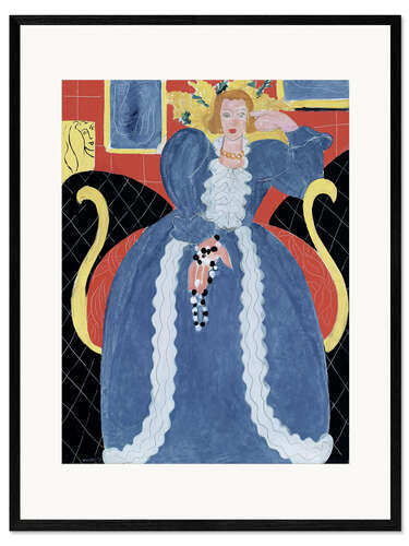 Gerahmter Kunstdruck Frau in Blau, 1937