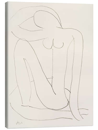 Tableau sur toile Seated woman with arm on head