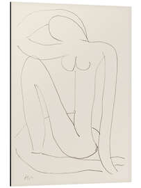 Magnettafel Sitzende Frau mit Arm auf Kopf