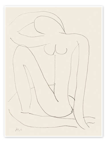 Poster Seated woman with arm on head