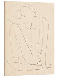 Wood print Seated woman with arm on head - Henri Matisse