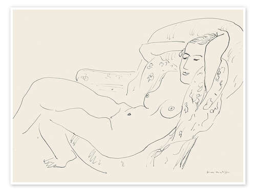 Poster Female Nude, Arms Raised, 1931
