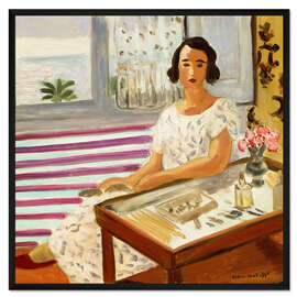 Gerahmter Kunstdruck Frau sitzt an ihrem Schminktisch, 1924 - Henri Matisse