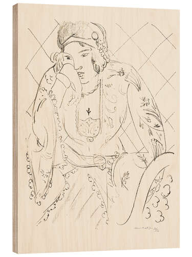 Wood print Oriental with three-leaf cross, 1929