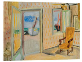 Acrylic print Interior view, open door, c920 - Henri Matisse