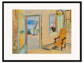 Impression artistique encadrée Vue intérieure, porte ouverte, c920