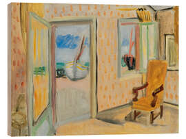 Print på træ Interior view, open door, c920