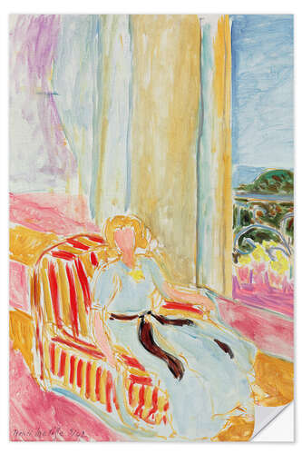 Sisustustarra Girl in a white dress, sitting at the window, 1942