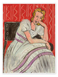 Poster Jeune femme assise dans une robe grise, 1942