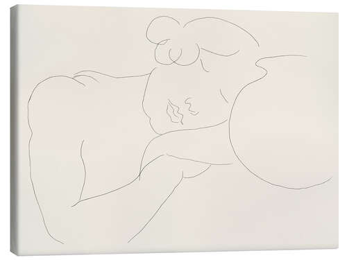 Leinwandbild Junge Frau, die neben einem Einmachglas schläft, 1929